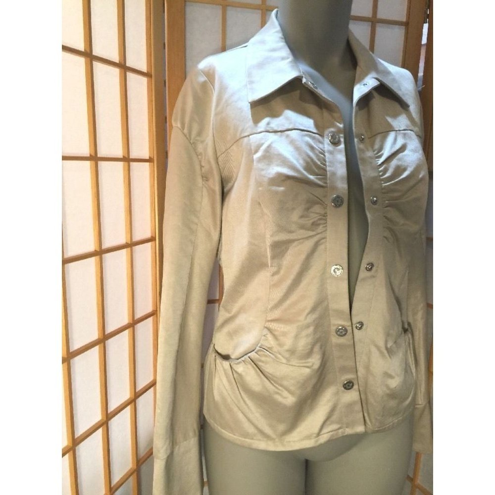 Meritage Beige Snap Button Front Basic Jacket Wom… - image 3